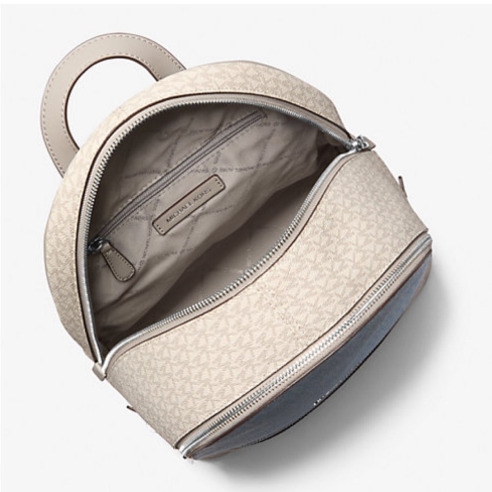 MICHAEL KORS Rhea Medium Color-Block Signature Logo Backpack - Picture 5 of 16